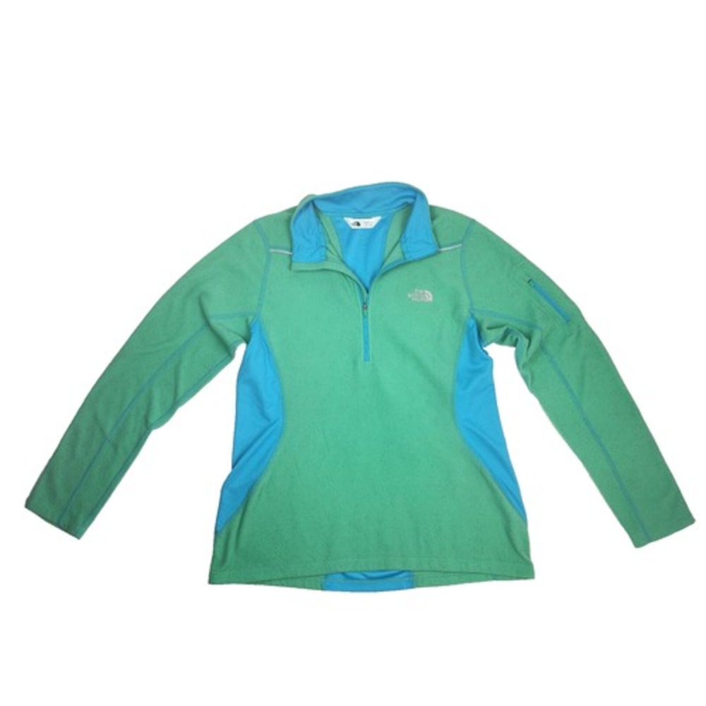 North Face Pullover Womens L Running‎ Top Sweater Jacket Arm Pocket Quarter Zip